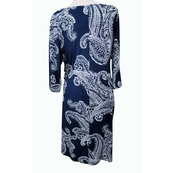 Roz & Ali Woman Navy & White Faux Wrap Skirt Dress Sz 1X - Picture 3 of 8